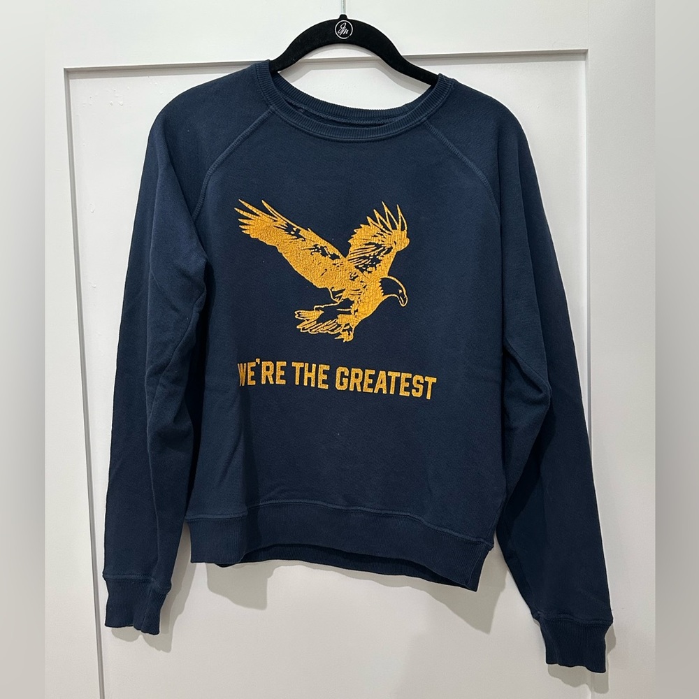 The Great Shrunken Sweatshirt with Eagle Graphic in True Navy
